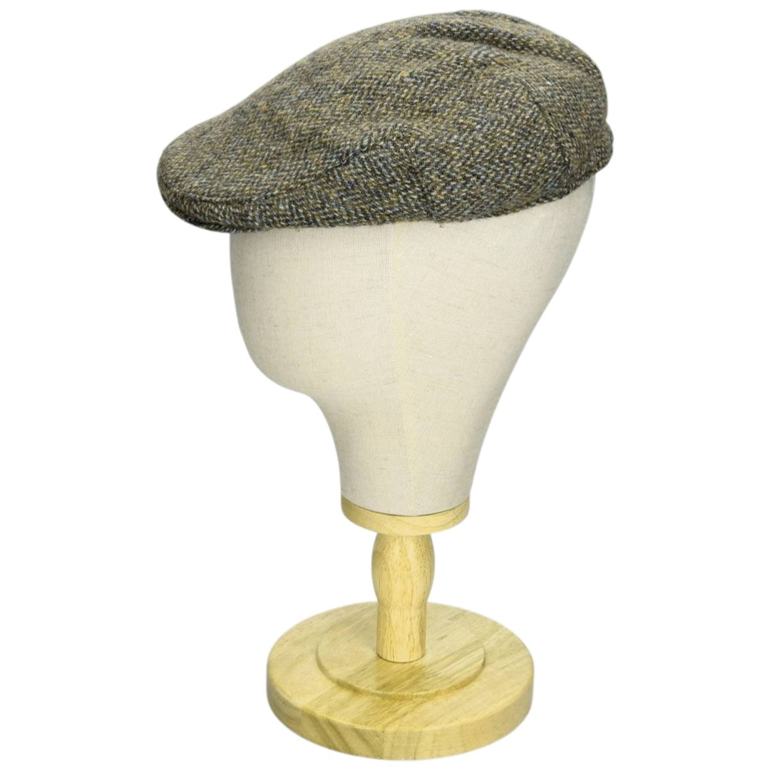 FAILSWORTH Harris Tweed Color Nep Herringbone Hunting Cap (Free Size) wool Khaki type Vintage Second Hand