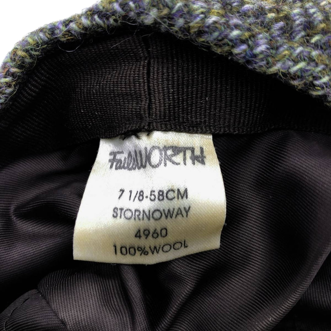 FAILSWORTH Harris Tweed Color Nep Herringbone Hunting Cap (Free Size) wool Khaki type Vintage Second Hand
