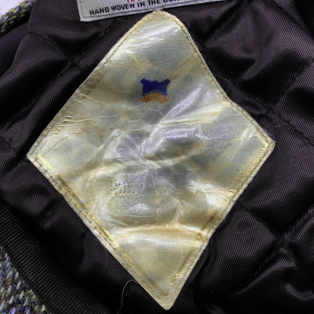 FAILSWORTH Harris Tweed Color Nep Herringbone Hunting Cap (Free Size) wool Khaki type Vintage Second Hand