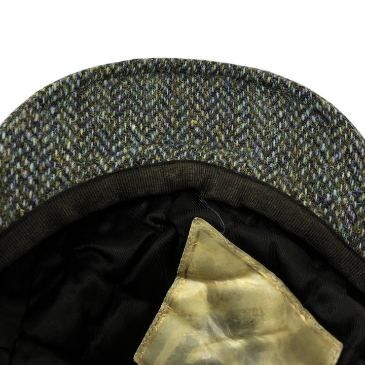 FAILSWORTH Harris Tweed Color Nep Herringbone Hunting Cap (Free Size) wool Khaki type Vintage Second Hand