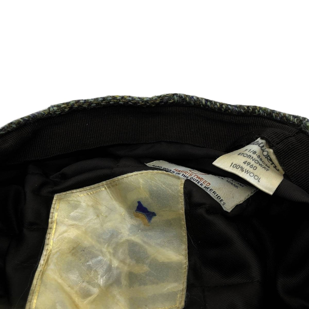 FAILSWORTH Harris Tweed Color Nep Herringbone Hunting Cap (Free Size) wool Khaki type Vintage Second Hand