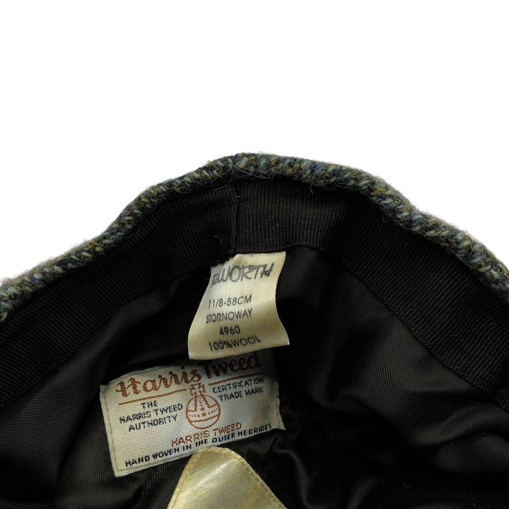 FAILSWORTH Harris Tweed Color Nep Herringbone Hunting Cap (Free Size) wool Khaki type Vintage Second Hand