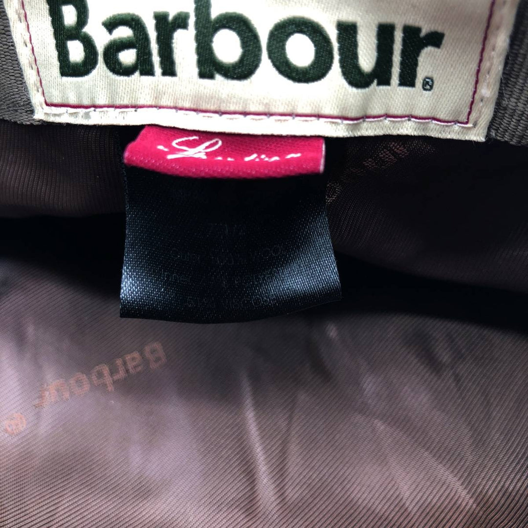 Barbour Sporting Check Pattern Herringbone Hunting Cap, Free Size wool Khaki type Vintage Second Hand