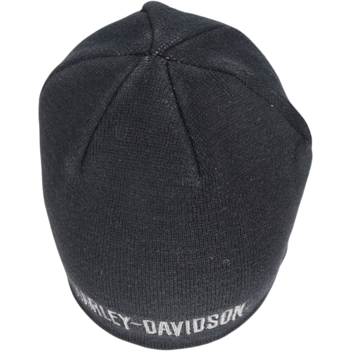 2000'S Harley-Davidson Skull Pattern Knit Beanie, One Size Fits Most cotton black type Vintage Second Hand