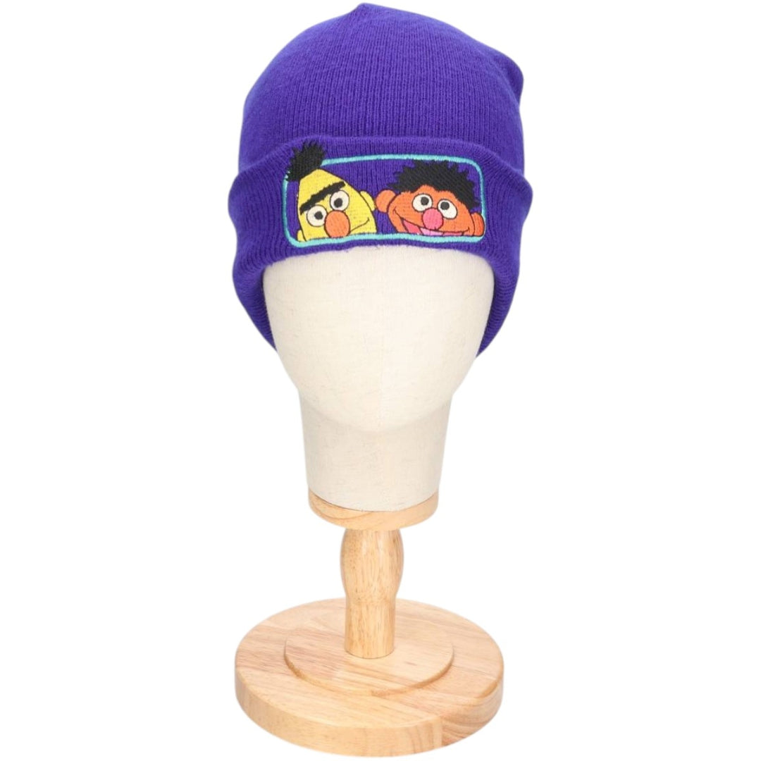 SESAME STREET Bert and Ernie Knit Beanie, One Size Fits Most acrylic blue type Vintage Second Hand