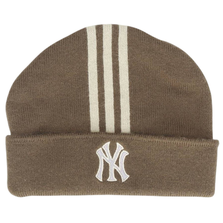 2000'S adidas MLB New York Yankees knit beanie, one size fits most acrylic Khaki type Vintage Second Hand