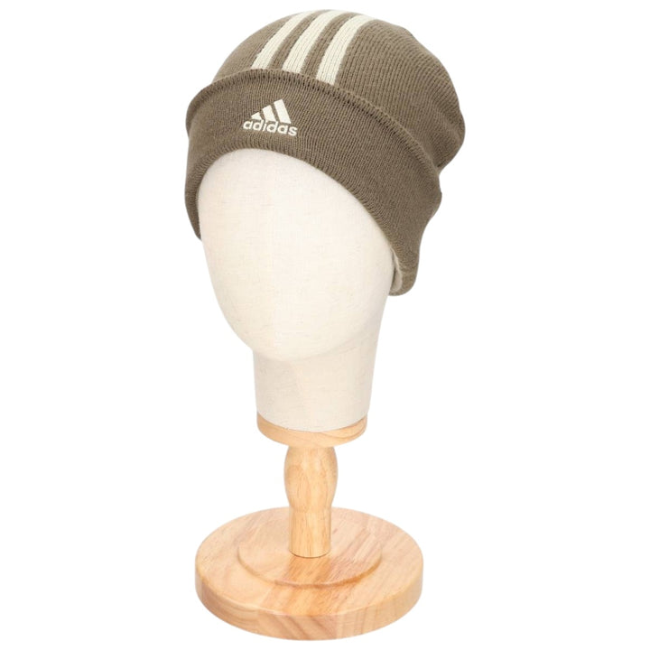 2000'S adidas MLB New York Yankees knit beanie, one size fits most acrylic Khaki type Vintage Second Hand