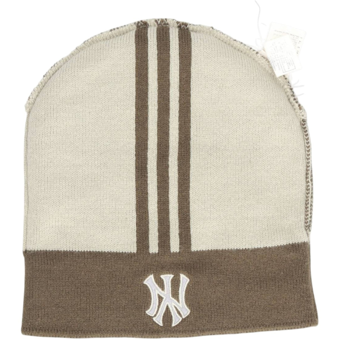 2000'S adidas MLB New York Yankees knit beanie, one size fits most acrylic Khaki type Vintage Second Hand