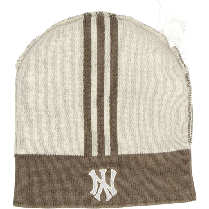 2000'S adidas MLB New York Yankees knit beanie, one size fits most acrylic Khaki type Vintage Second Hand