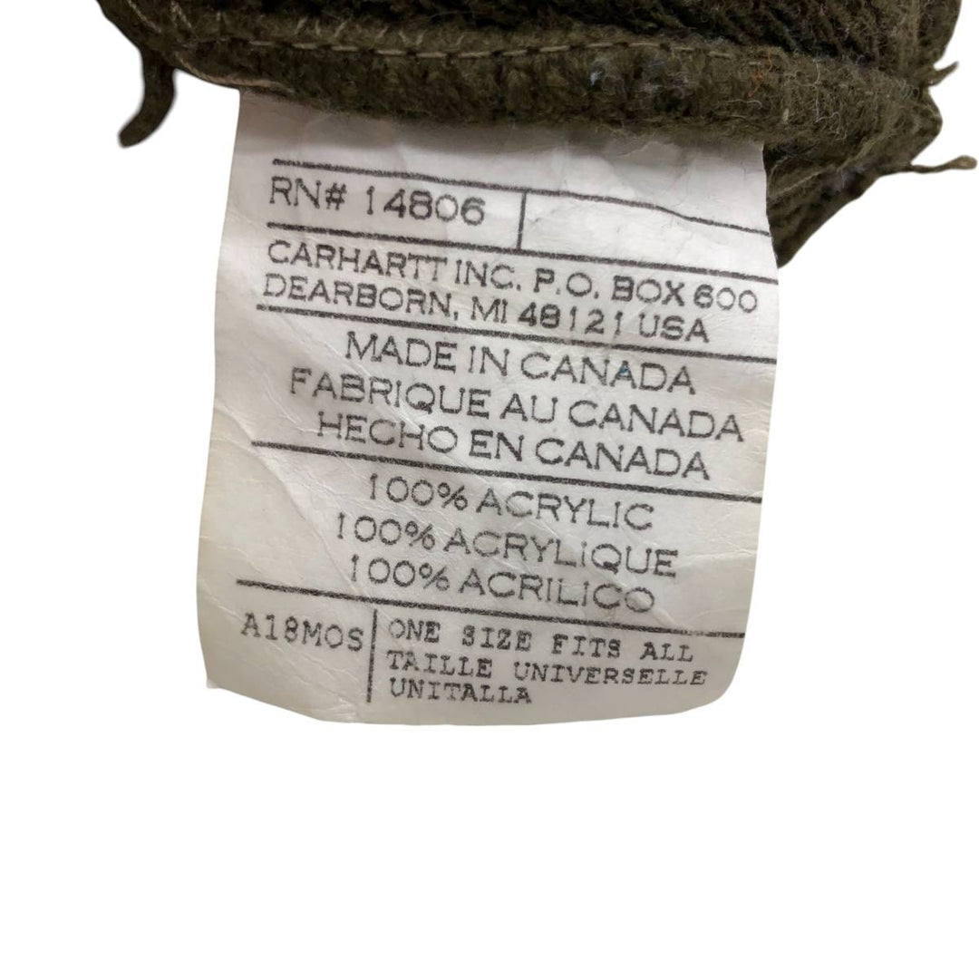 Carhartt Knit Beanie, Made in Canada, One Size Fits Most acrylic Khaki type Vintage Second Hand