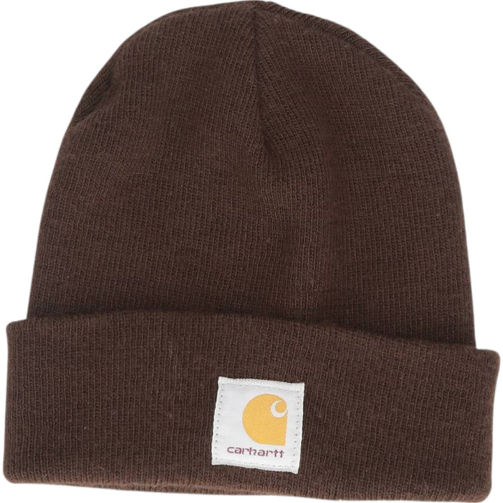 2000'S Carhartt Knit Beanie, Made in USA, One Size Fits Most acrylic brown type Vintage Second Hand