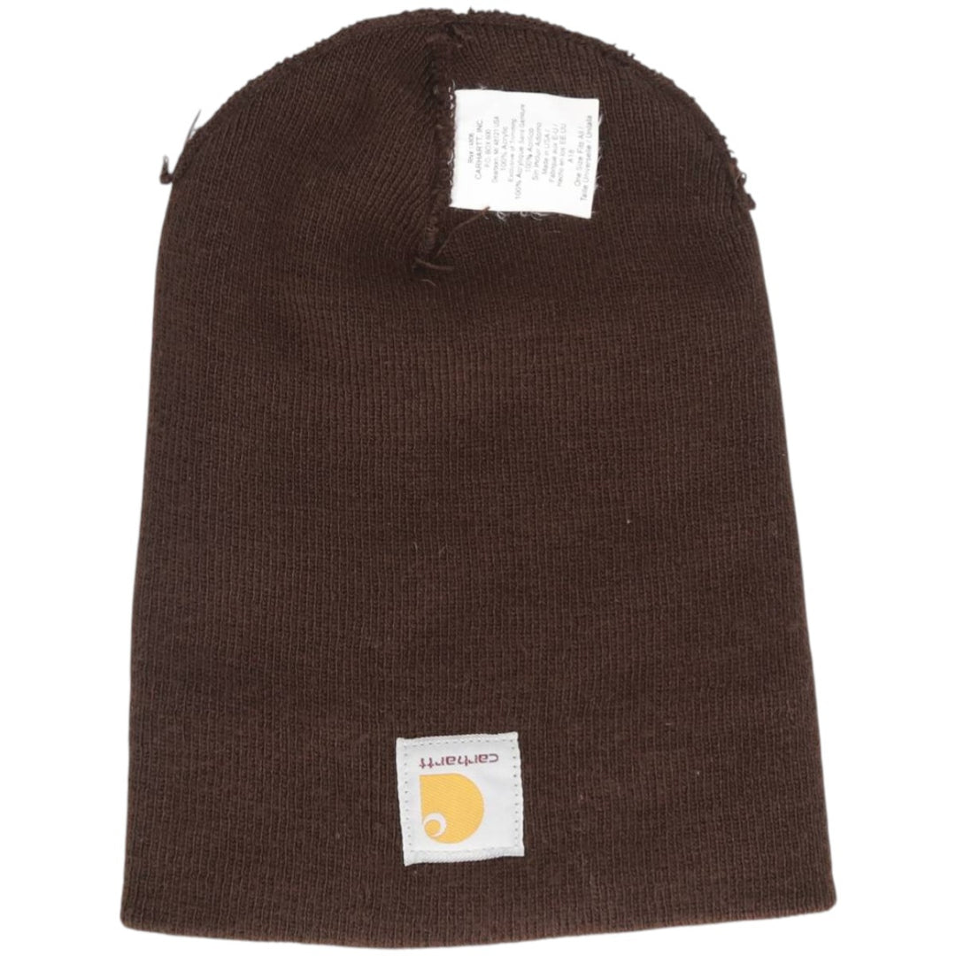 2000'S Carhartt Knit Beanie, Made in USA, One Size Fits Most acrylic brown type Vintage Second Hand