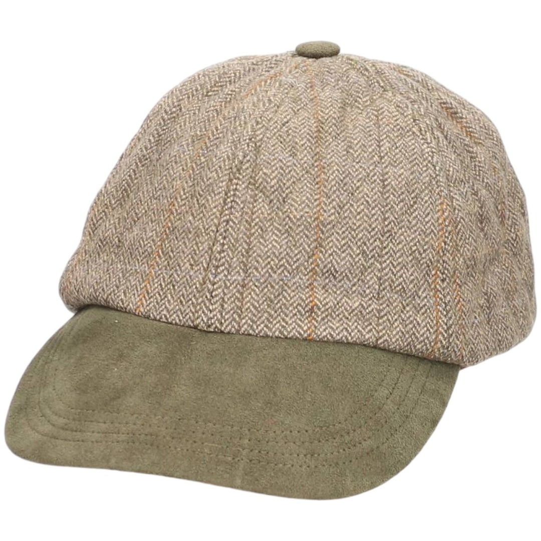 Barbour Check Pattern Herringbone 6-Panel Cap, Made in the UK, One Size Fits Most wool Khaki type Vintage Second Hand