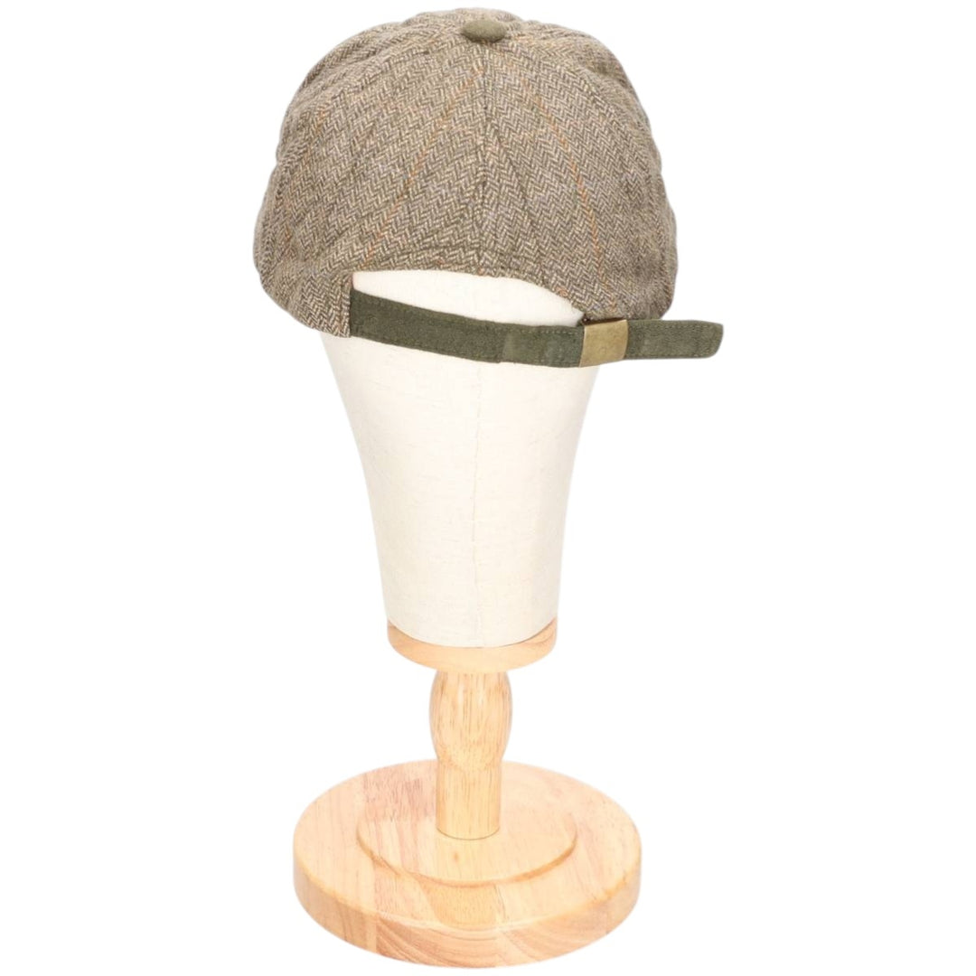 Barbour Check Pattern Herringbone 6-Panel Cap, Made in the UK, One Size Fits Most wool Khaki type Vintage Second Hand