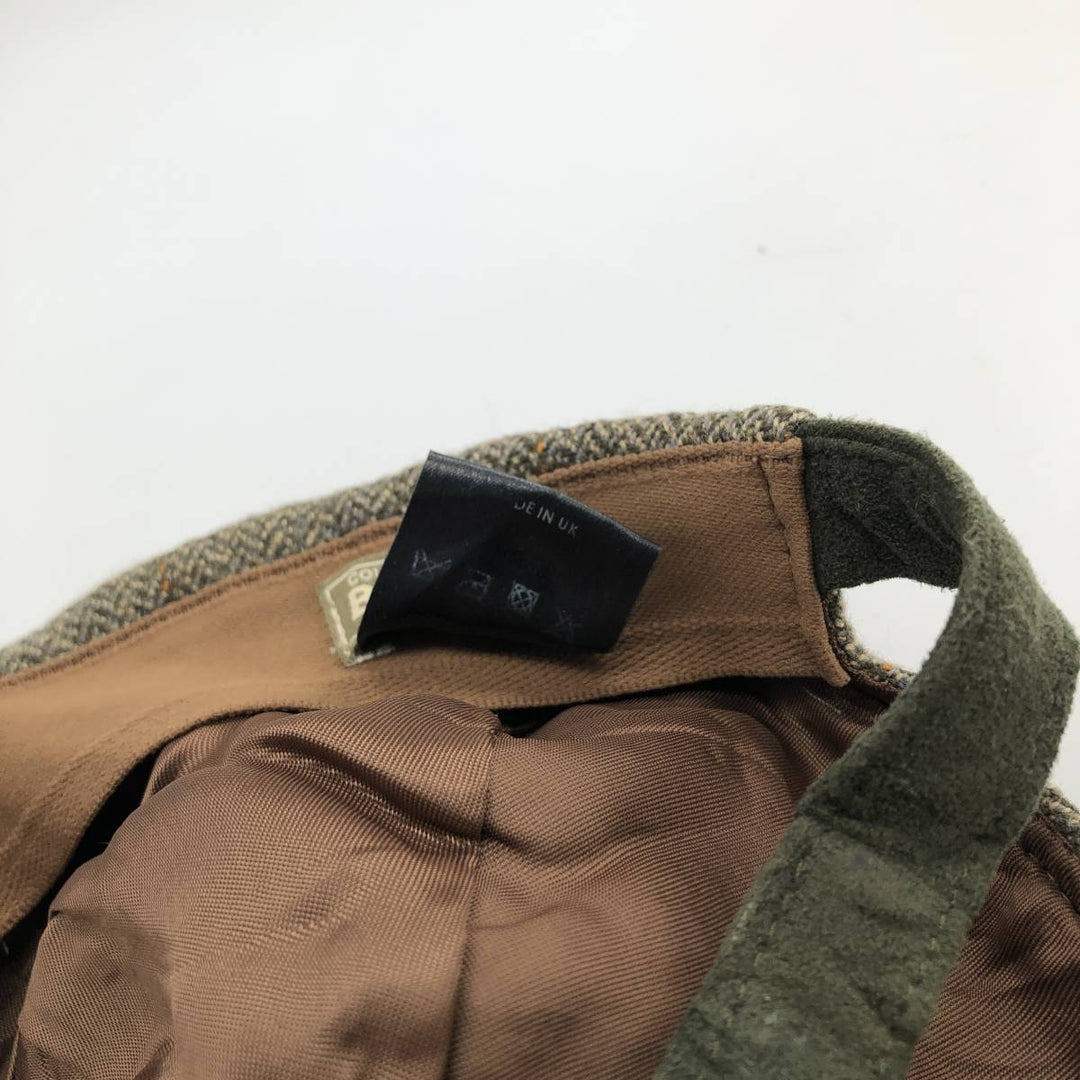 Barbour Check Pattern Herringbone 6-Panel Cap, Made in the UK, One Size Fits Most wool Khaki type Vintage Second Hand