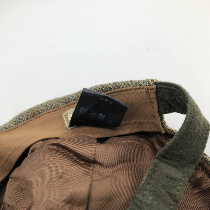 Barbour Check Pattern Herringbone 6-Panel Cap, Made in the UK, One Size Fits Most wool Khaki type Vintage Second Hand