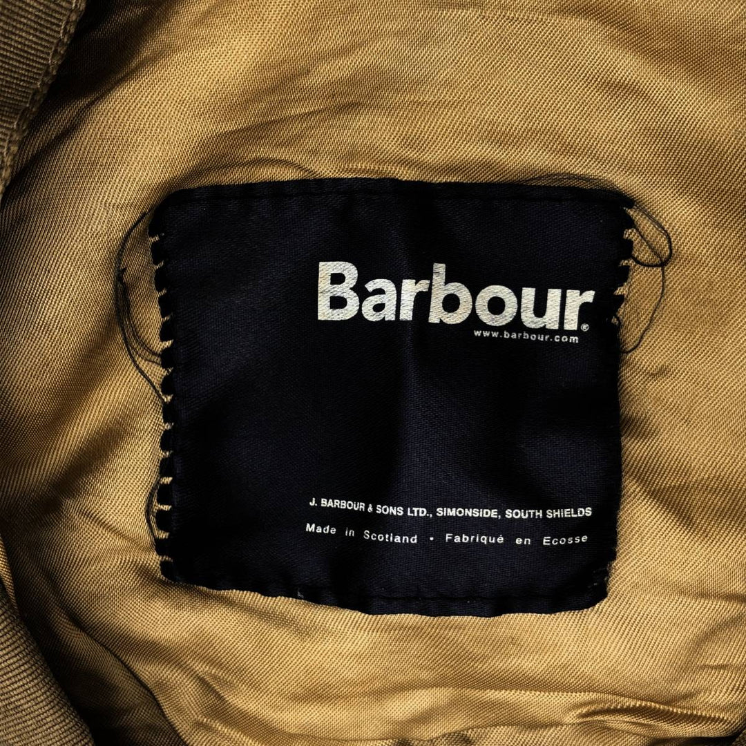 2000'S Barbour Dean Cap Green Check Pattern Herringbone Hunting Cap One Size Fits Most wool Khaki type Vintage Second Hand