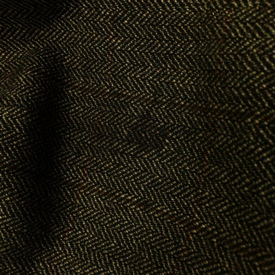 2000'S Barbour Dean Cap Green Check Pattern Herringbone Hunting Cap One Size Fits Most wool Khaki type Vintage Second Hand