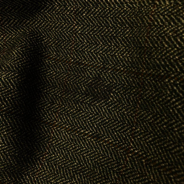 2000'S Barbour Dean Cap Green Check Pattern Herringbone Hunting Cap One Size Fits Most wool Khaki type Vintage Second Hand