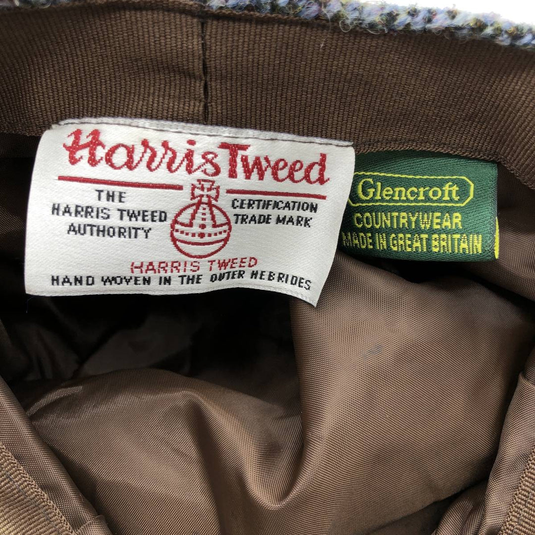 Glencroft Harris Tweed Hunting Cap, Made in England, One Size Fits All unclear gray type Vintage Second Hand