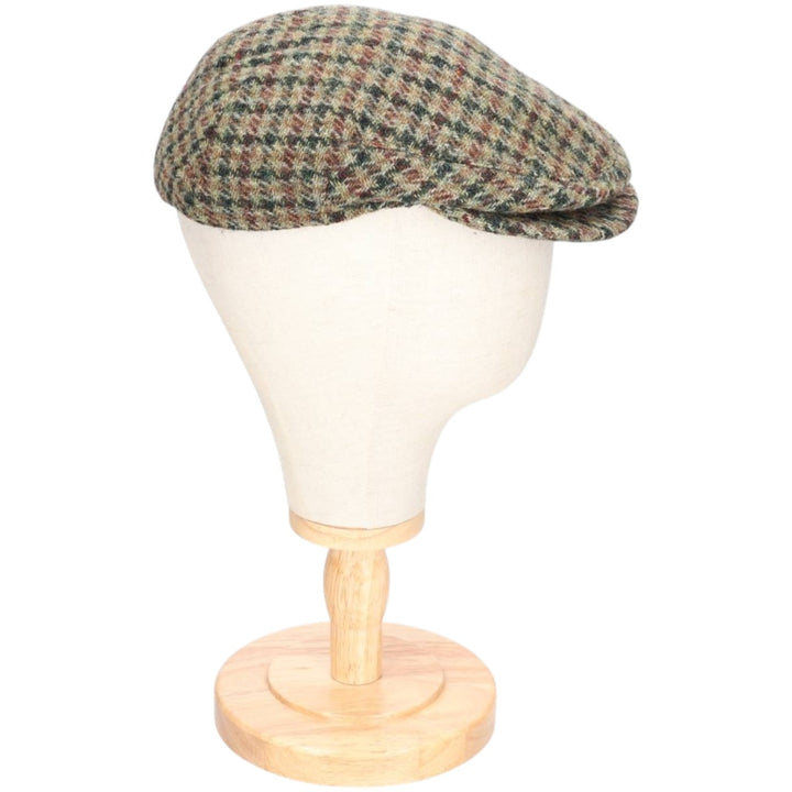 Harris Tweed Color Nep Check Pattern Houndstooth Pattern Hunting Cap, Men's Size XL unclear Khaki type Vintage Second Hand
