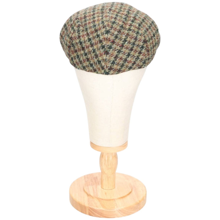Harris Tweed Color Nep Check Pattern Houndstooth Pattern Hunting Cap, Men's Size XL unclear Khaki type Vintage Second Hand