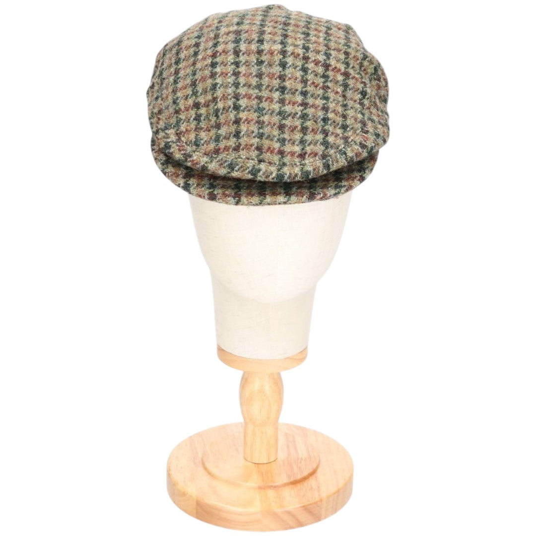 Harris Tweed Color Nep Check Pattern Houndstooth Pattern Hunting Cap, Men's Size XL unclear Khaki type Vintage Second Hand