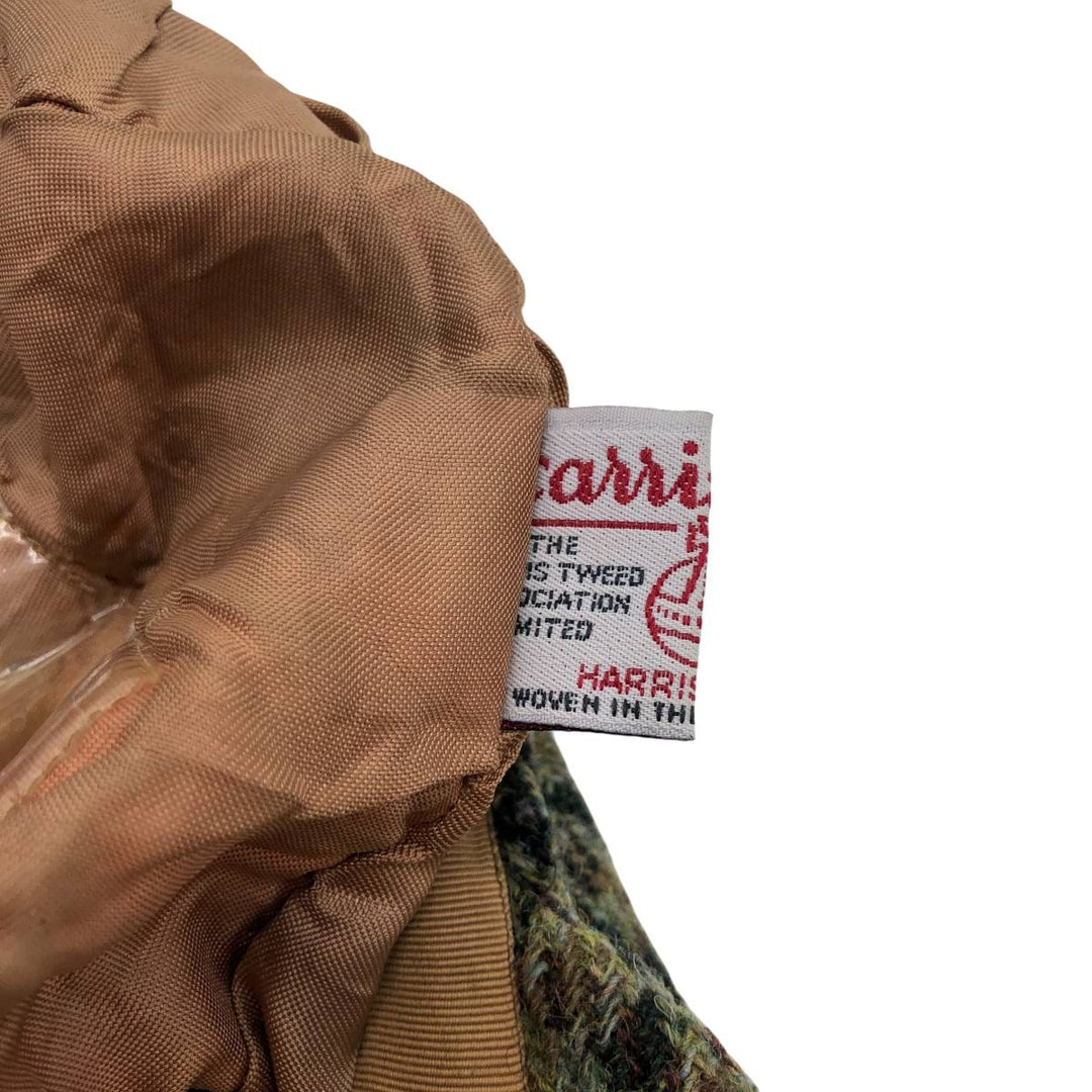 Harris Tweed Color Nep Check Pattern Houndstooth Pattern Hunting Cap, Men's Size XL unclear Khaki type Vintage Second Hand