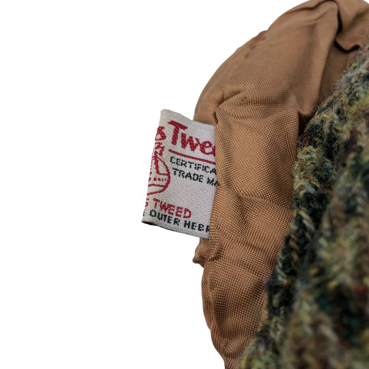 Harris Tweed Color Nep Check Pattern Houndstooth Pattern Hunting Cap, Men's Size XL unclear Khaki type Vintage Second Hand