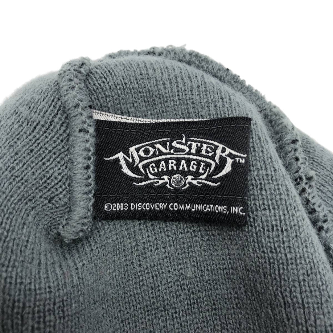 2000'S SPORTGEAR MONSTER GARAGE Fire Pattern Knit Beanie (One Size Fits All) acrylic black type Vintage Second Hand