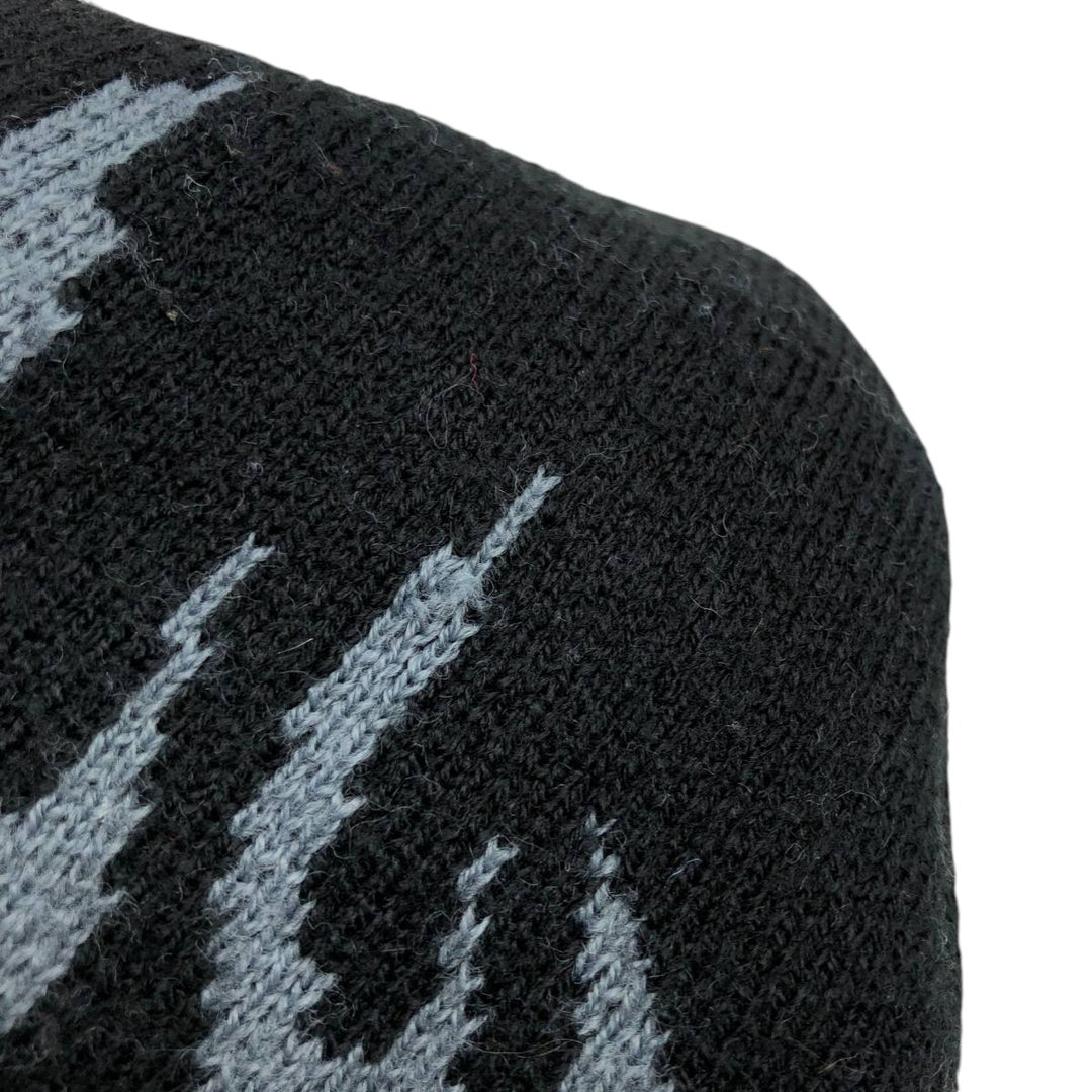 2000'S SPORTGEAR MONSTER GARAGE Fire Pattern Knit Beanie (One Size Fits All) acrylic black type Vintage Second Hand