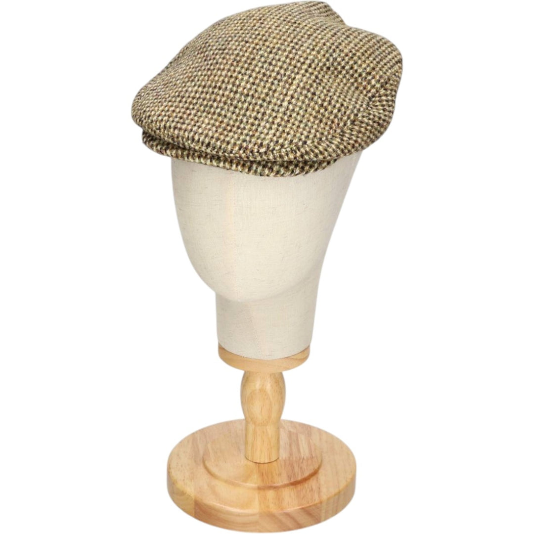 Vintage Harris Tweed hunting cap, made in England, one size fits all. wool Khaki type Vintage Second Hand