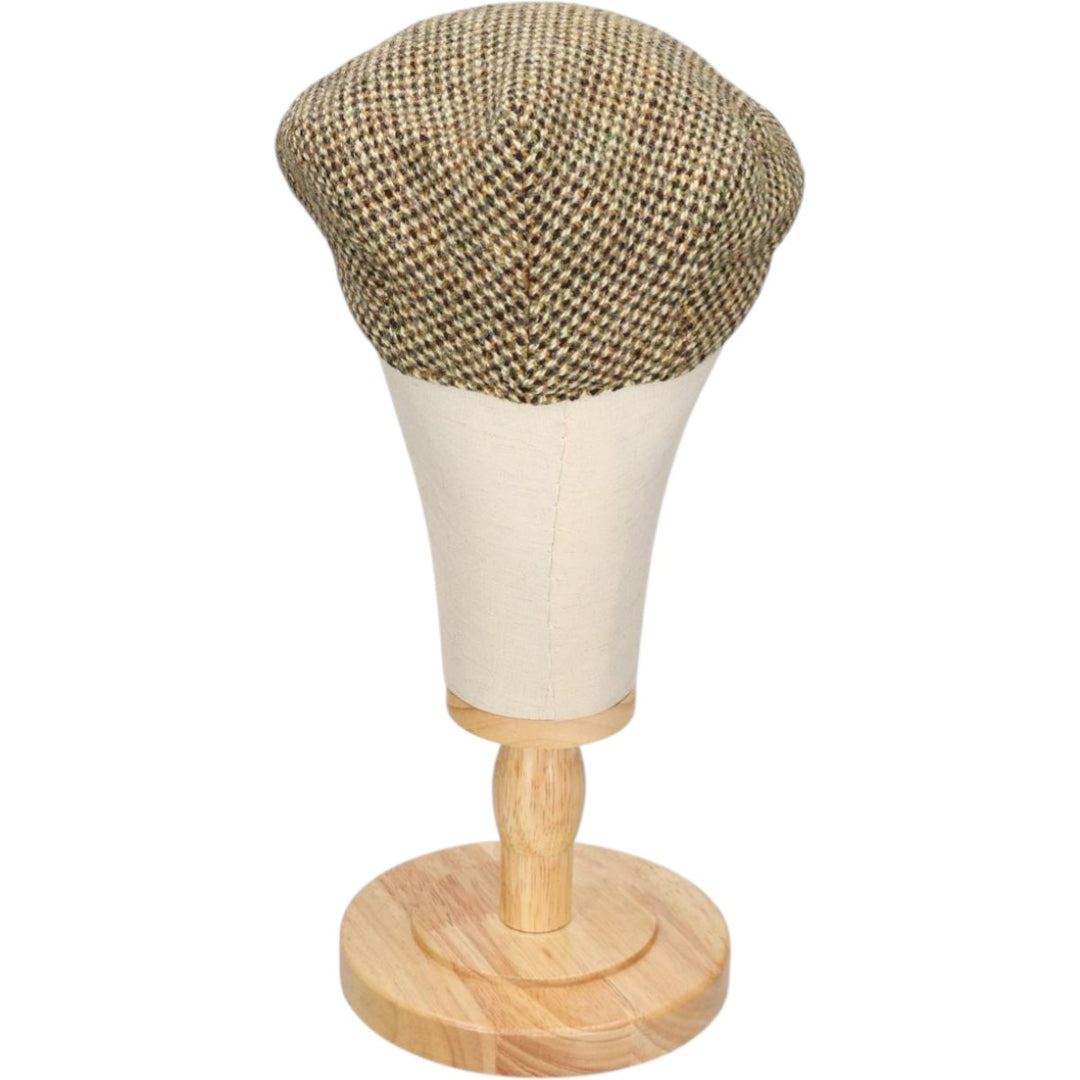 Vintage Harris Tweed hunting cap, made in England, one size fits all. wool Khaki type Vintage Second Hand