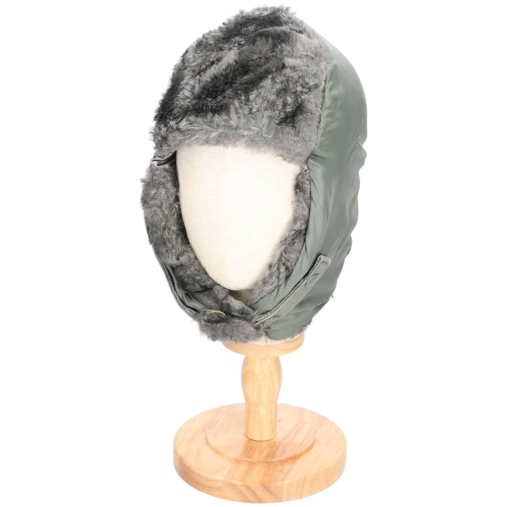 B-9B Military Flight Cap (Free Size) unclear Khaki type sage green Vintage Second Hand