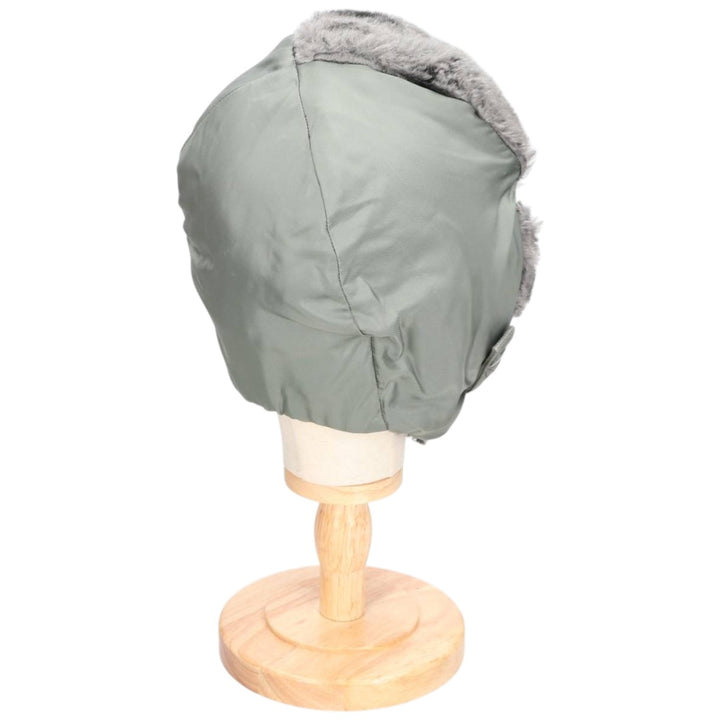 B-9B Military Flight Cap (Free Size) unclear Khaki type sage green Vintage Second Hand