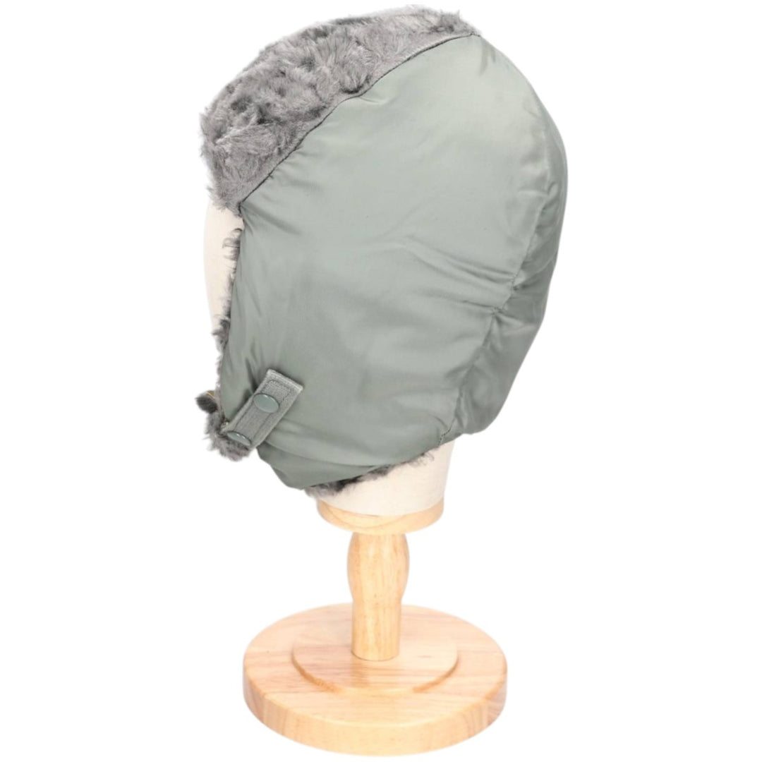 B-9B Military Flight Cap (Free Size) unclear Khaki type sage green Vintage Second Hand