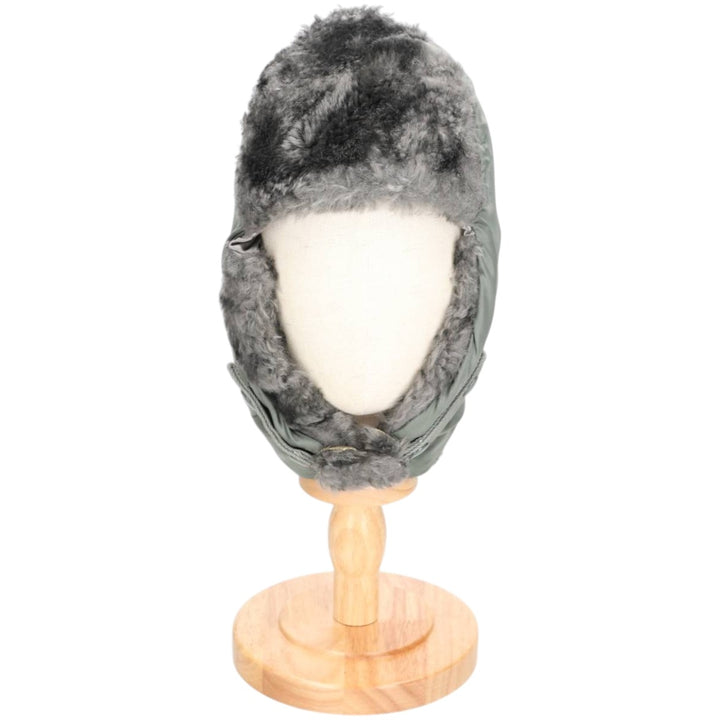 B-9B Military Flight Cap (Free Size) unclear Khaki type sage green Vintage Second Hand