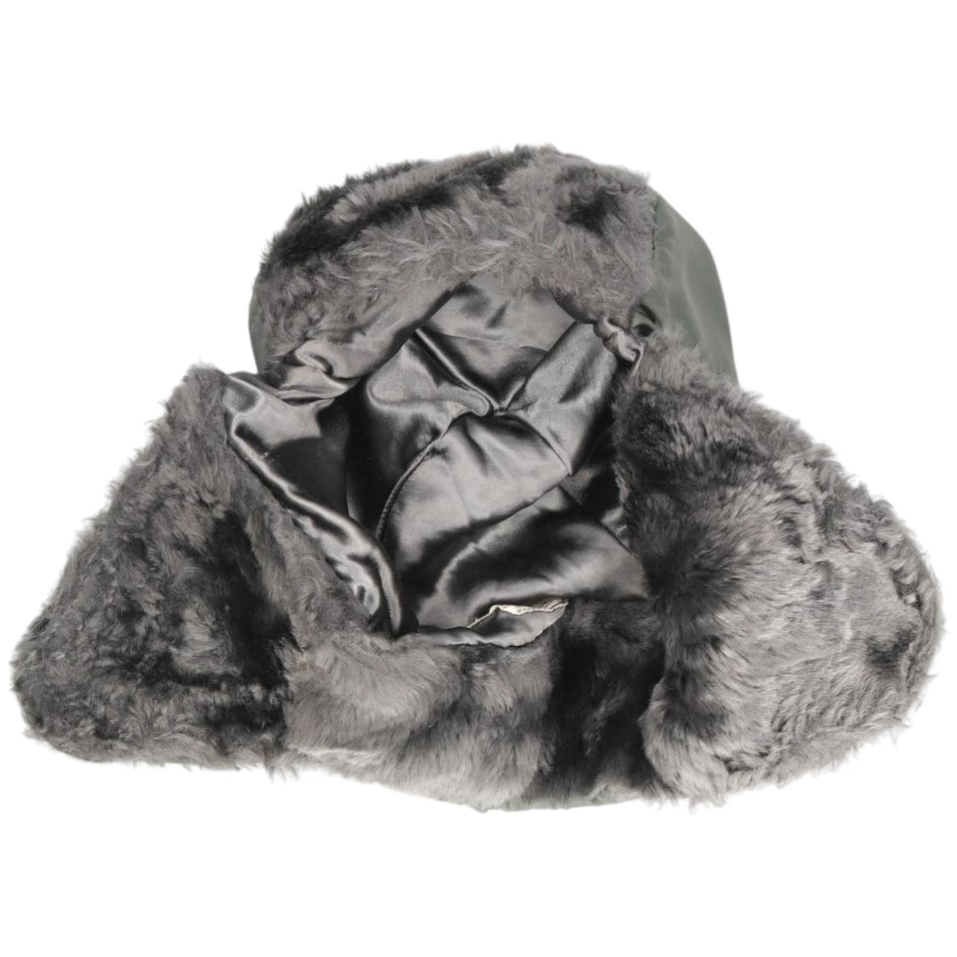 B-9B Military Flight Cap (Free Size) unclear Khaki type sage green Vintage Second Hand