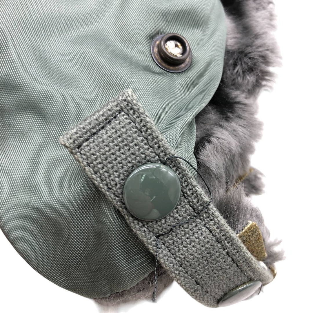 B-9B Military Flight Cap (Free Size) unclear Khaki type sage green Vintage Second Hand