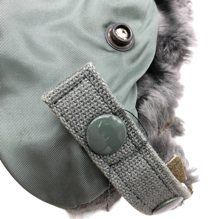 B-9B Military Flight Cap (Free Size) unclear Khaki type sage green Vintage Second Hand