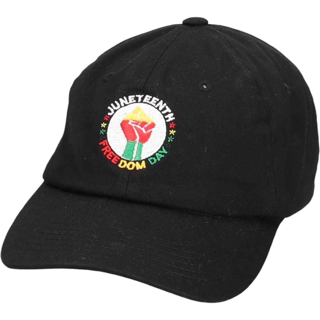 TOP LEVEL JUNE TEENTH Baseball Cap, 6-Panel Cap, One Size Fits Most cotton black type Vintage Second Hand