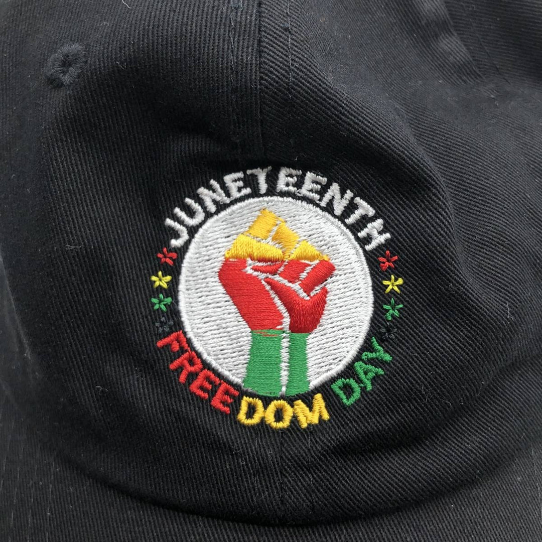 TOP LEVEL JUNE TEENTH Baseball Cap, 6-Panel Cap, One Size Fits Most cotton black type Vintage Second Hand