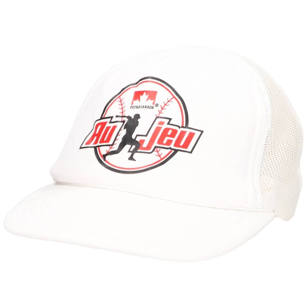 Vintage 1990'S YUPOONG Petro Canada Advertising Trucker Cap, Mesh Cap, One Size Fits Most polyester white type Vintage Second Hand