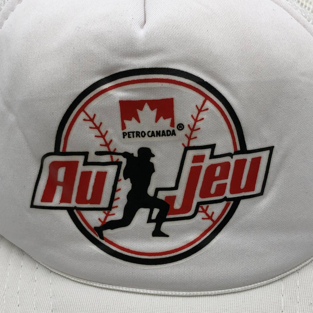 Vintage 1990'S YUPOONG Petro Canada Advertising Trucker Cap, Mesh Cap, One Size Fits Most polyester white type Vintage Second Hand