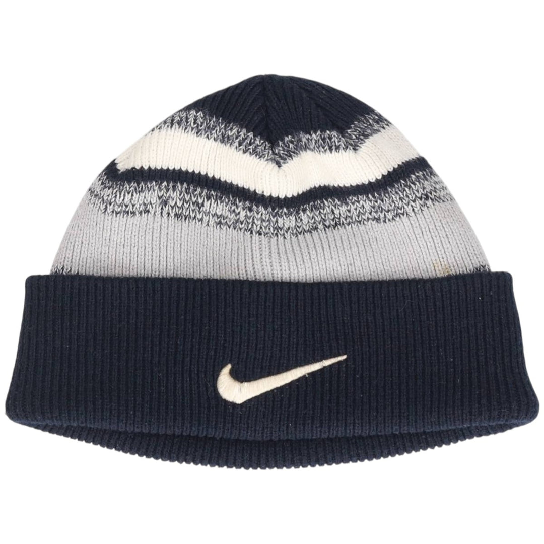 Nike Striped Pattern Knit Beanie unclear navy blue type Vintage Second Hand