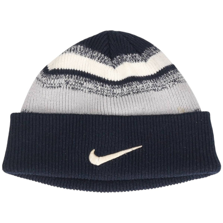 Nike Striped Pattern Knit Beanie unclear navy blue type Vintage Second Hand