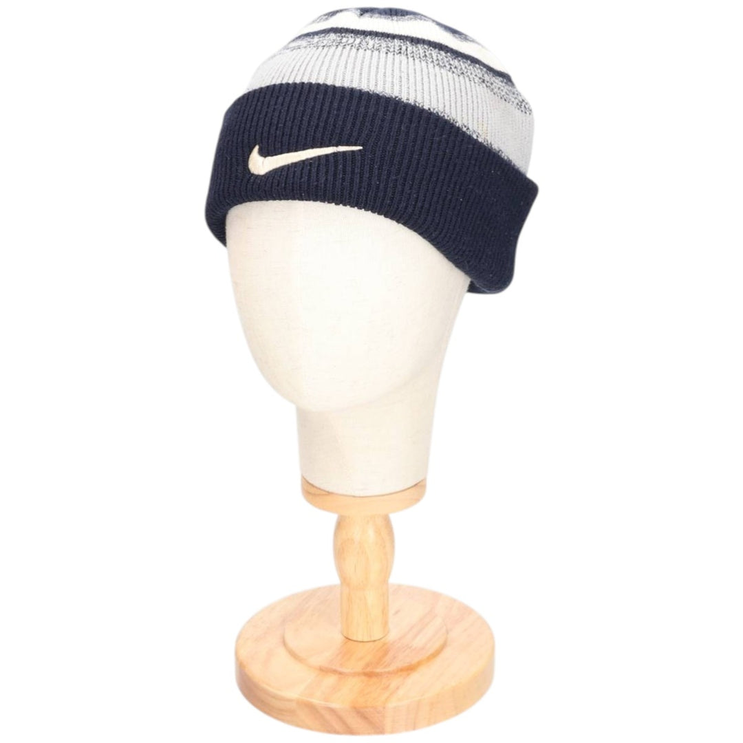 Nike Striped Pattern Knit Beanie unclear navy blue type Vintage Second Hand