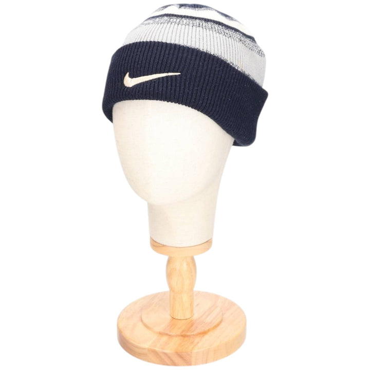 Nike Striped Pattern Knit Beanie unclear navy blue type Vintage Second Hand