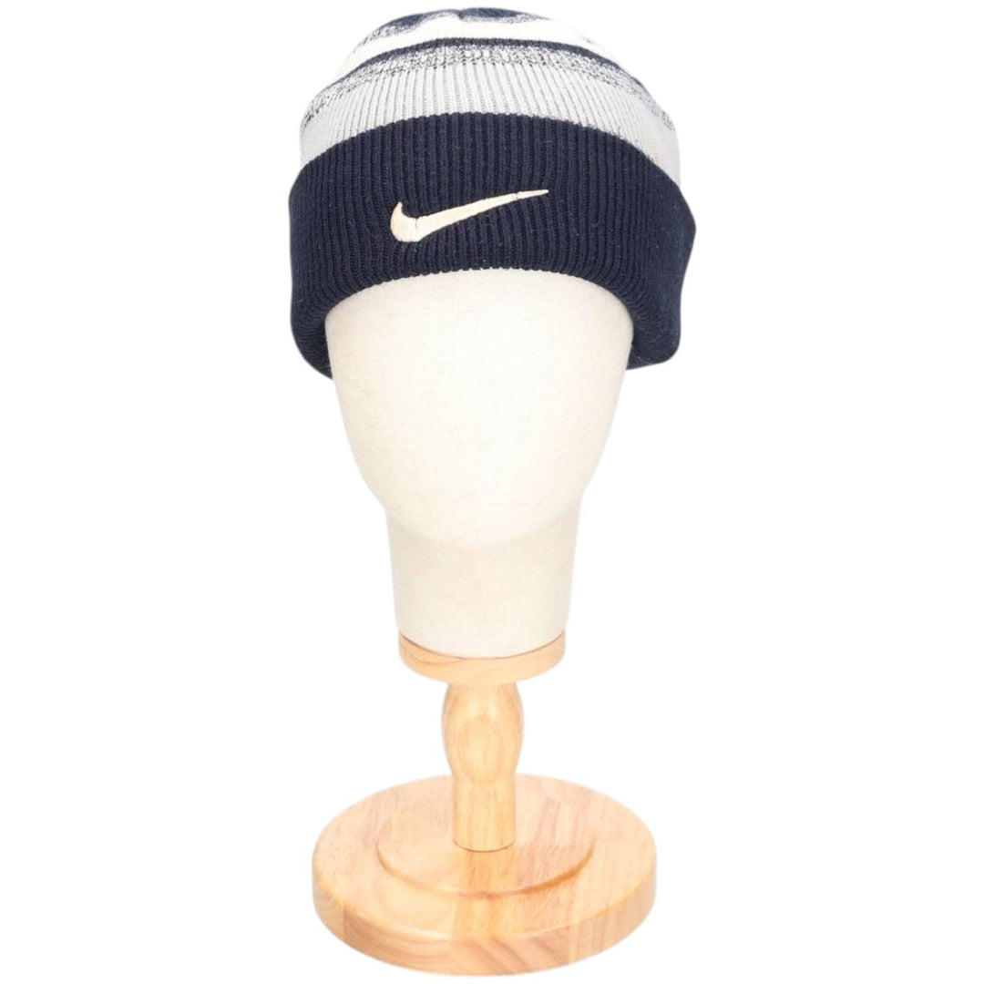 Nike Striped Pattern Knit Beanie unclear navy blue type Vintage Second Hand