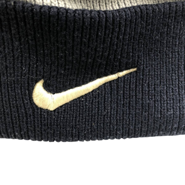 Nike Striped Pattern Knit Beanie unclear navy blue type Vintage Second Hand